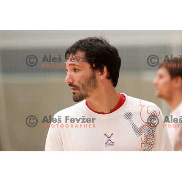David Spiler of Slovenia during practice session of Slovenia Handball team in Sports Hall Zrece, Slovenia on June 3, 2012 