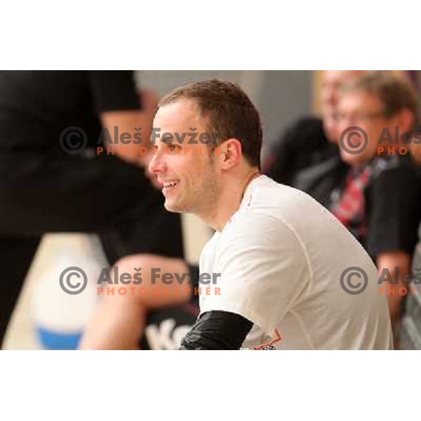 Uros Zorman of Slovenia during practice session of Slovenia Handball team in Sports Hall Zrece, Slovenia on June 3, 2012 