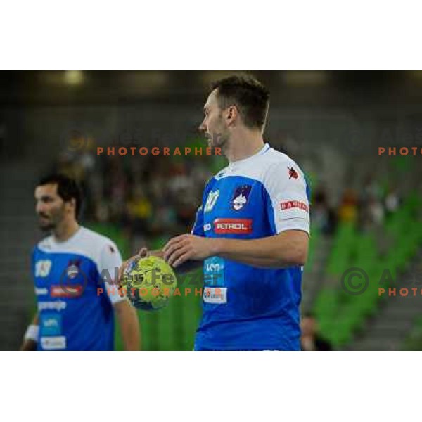 Luka Zvizej in action during handball game Slovenia- Portugal, Handball World championship 2013 Qualifier, Stozice Arena, Ljubljana, 09.06.2012 