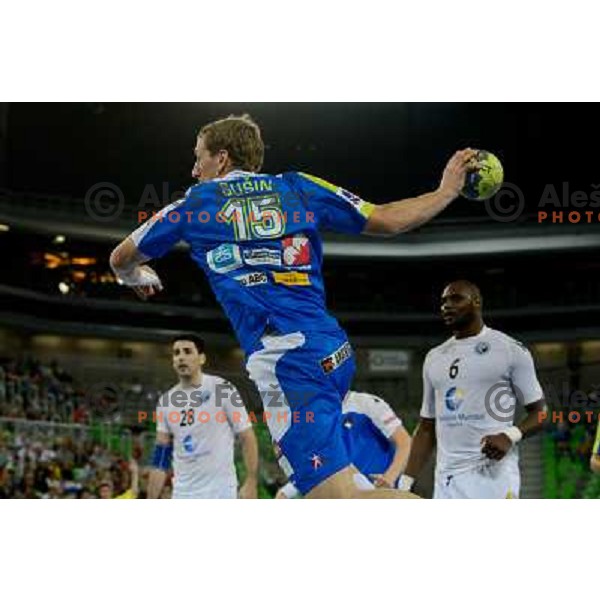 Jure Susin in action during handball game Slovenia- Portugal, Handball World championship 2013 Qualifier, Stozice Arena, Ljubljana, 09.06.2012 