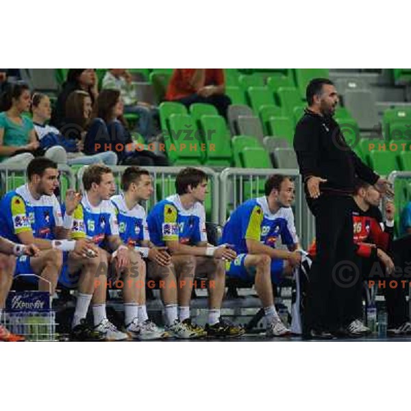 Boris Denic in action during handball game Slovenia- Portugal, Handball World championship 2013 Qualifier, Stozice Arena, Ljubljana, 09.06.2012 