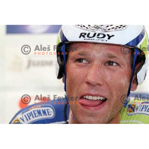 Kristijan Koren of Slovenia , member of professional cycling team Liquigas winner of 17.8 km cronometer race and 3rd placed overall on 19.Tour de Slovenie ( Dirka po Sloveniji) in Ljubljana on June 17, 2012 
