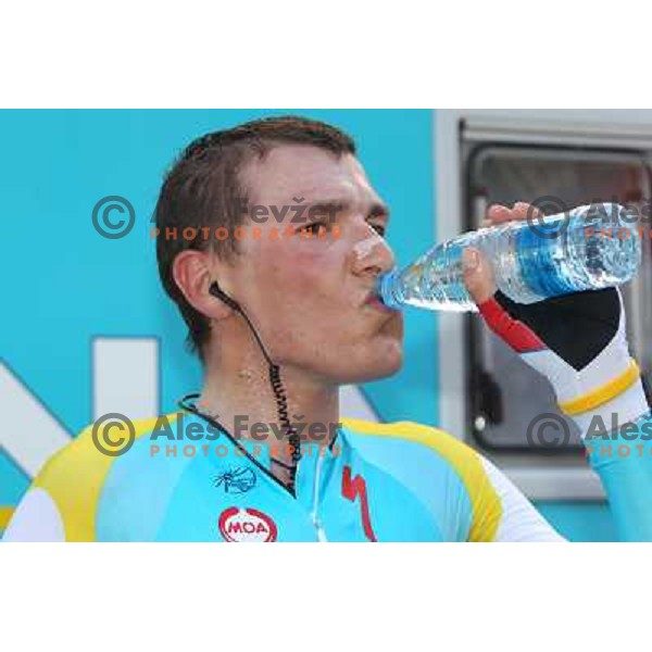 Jani Brajkovic of Slovenia , member of professional cycling team team Astana overall winner of 19.Tour de Slovenie ( Dirka po Sloveniji) in Ljubljana on June 17, 2012 