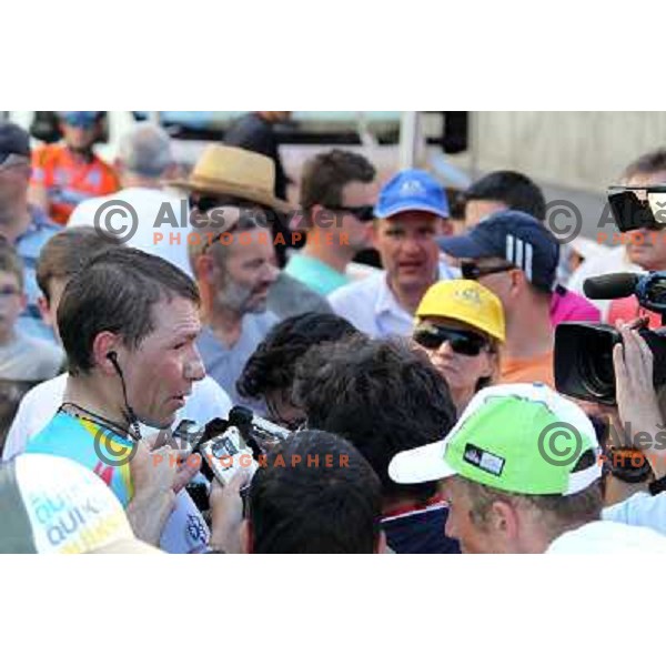 Jani Brajkovic of Slovenia , member of professional cycling team team Astana overall winner of 19.Tour de Slovenie ( Dirka po Sloveniji) in Ljubljana on June 17, 2012 