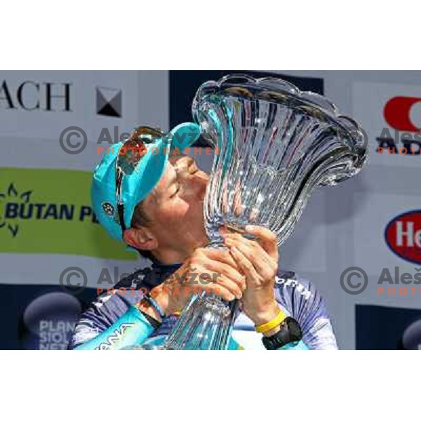 Jani Brajkovic of Slovenia , member of professional cycling team team Astana overall winner of 19.Tour de Slovenie ( Dirka po Sloveniji) in Ljubljana on June 17, 2012 