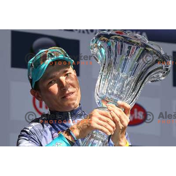 Jani Brajkovic of Slovenia , member of professional cycling team team Astana overall winner of 19.Tour de Slovenie ( Dirka po Sloveniji) in Ljubljana on June 17, 2012 
