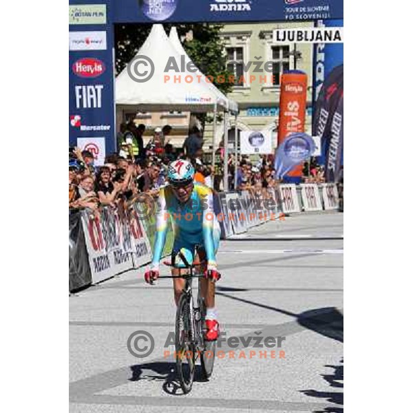 Jani Brajkovic of Slovenia , member of professional cycling team team Astana overall winner of 19.Tour de Slovenie ( Dirka po Sloveniji) in Ljubljana on June 17, 2012 