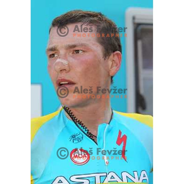 Jani Brajkovic of Slovenia , member of professional cycling team team Astana overall winner of 19.Tour de Slovenie ( Dirka po Sloveniji) in Ljubljana on June 17, 2012 