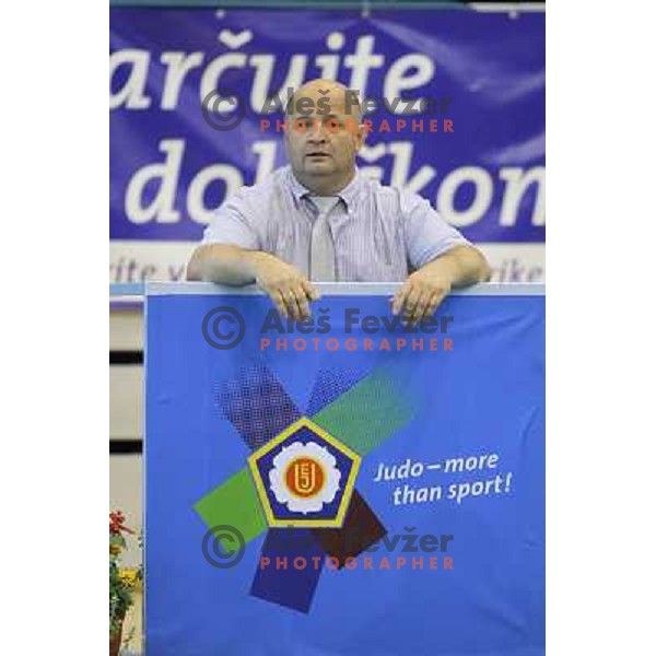 Coach of Matjaz Ceraj of Slovenia at European Cup Seniors "Celje Open" Judo tournament in Zlatorog Hall, Celje, Slovenia on June 16, 2012 