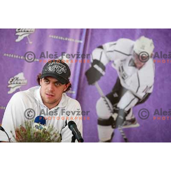 Anze Kopitar of Slovenia, LA Kings star player and winner of 2011-2012 NHL championships as best team scorer received warm welcome from his fans at Airport Jozeta Pucnika in Ljubljana, Slovenia on June 20, 2012 