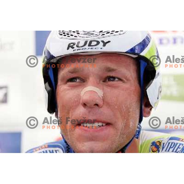 Kristijan Koren of Slovenia , mmeber of professional cycling team team Liquigas winner of 17.8 km cronometer race and 3rd placed overall on 19.Tour de Slovenie ( Dirka po Sloveniji) in Ljubljana on June 17, 2012 