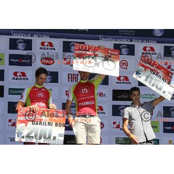 Hervis chronometer winners at 19.Tour de Slovenie ( Dirka po Sloveniji) in Ljubljana on June 17, 2012 