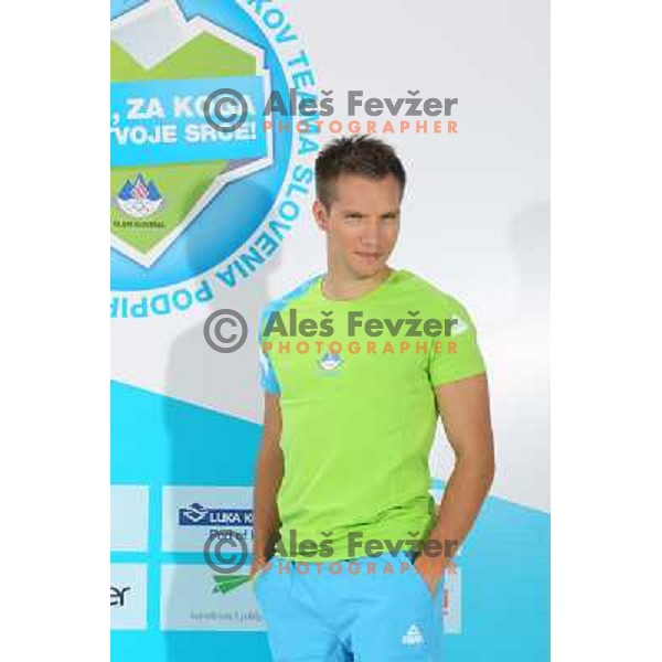 Presentation of Slovenia Olympic team clothing collection for London 2012 Summer Olympic Games at Petrol station in Ljubljana, Slovenia on June 22, 2012 