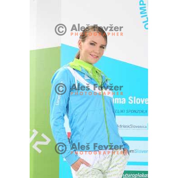 Presentation of Slovenia Olympic team clothing collection for London 2012 Summer Olympic Games at Petrol station in Ljubljana, Slovenia on June 22, 2012 