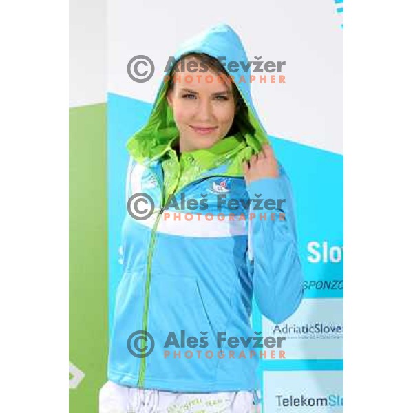 Presentation of Slovenia Olympic team clothing collection for London 2012 Summer Olympic Games at Petrol station in Ljubljana, Slovenia on June 22, 2012 