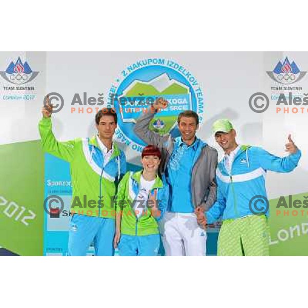 Presentation of Slovenia Olympic team clothing collection for London 2012 Summer Olympic Games at Petrol station in Ljubljana, Slovenia on June 22, 2012 
