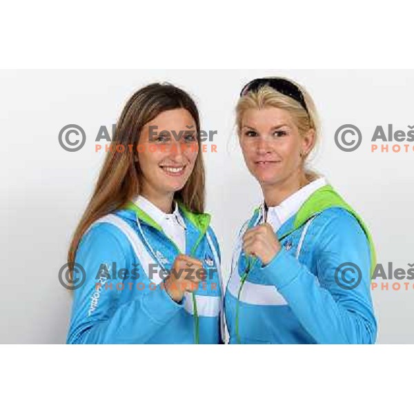 Franka Anic and Nusa Rajher at official presentation of Slovenia Olympic team for London 2012 Summer Olympic games at Ljubljana Castle, Slovenia on July 7, 2012 