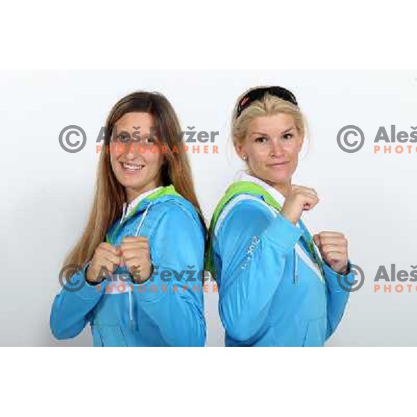 Franka Anic and Nusa Rajher at official presentation of Slovenia Olympic team for London 2012 Summer Olympic games at Ljubljana Castle, Slovenia on July 7, 2012 