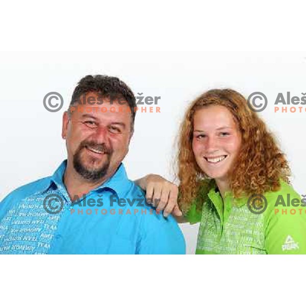Vladimir Kevo and Barbara Spiler at official presentation of Slovenia Olympic team for London 2012 Summer Olympic games at Ljubljana Castle, Slovenia on July 7, 2012 