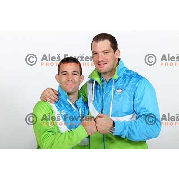 Alajz Sedej, Matjaz Ceraj at official presentation of Slovenia Olympic team for London 2012 Summer Olympic games at Ljubljana Castle, Slovenia on July 7, 2012 