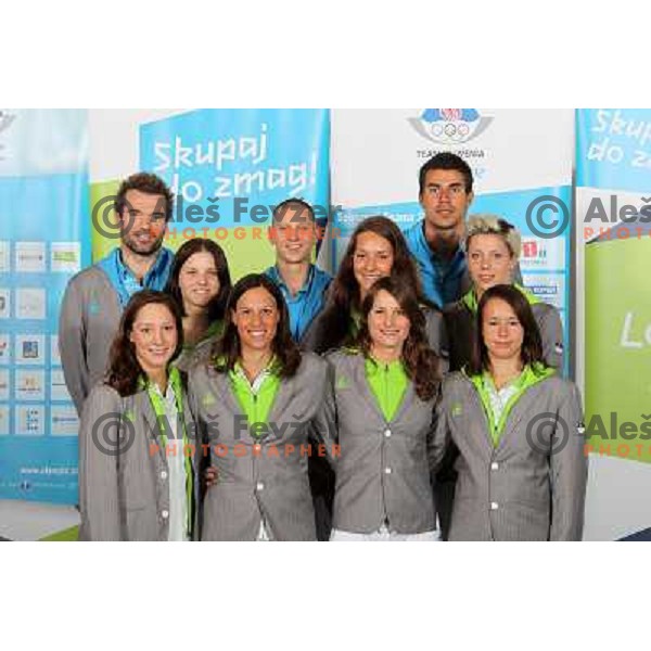 Damir Dugonjic, Robert Zbogar and Peter Mankoc at official presentation of Slovenia Olympic team for London 2012 Summer Olympic games at Ljubljana Castle, Slovenia on July 7, 2012 