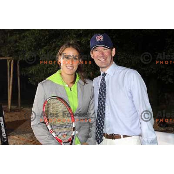 Andreja Klepac and Andrew Page at Gala night of Slovenian Olympic Committee and official public presentation of Slovenia Olympic team for London 2012 Summer Olympic Games at Ljubljana castle, Slovenia on July 6, 2012 