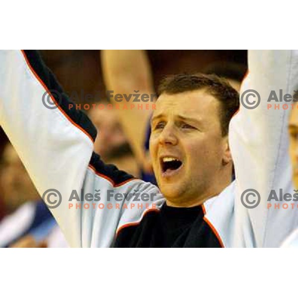 Gorazd Skof during handball match between Slovenia and Serbia & Montenegro at European Championship in Tivoli Hall, Ljubljana, Slovenia on January 27, 2004