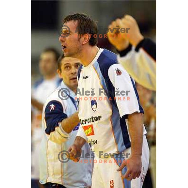 Zoran Lubej during handball match between Slovenia and Serbia & Montenegro at European Championship in Tivoli Hall, Ljubljana, Slovenia on January 27, 2004