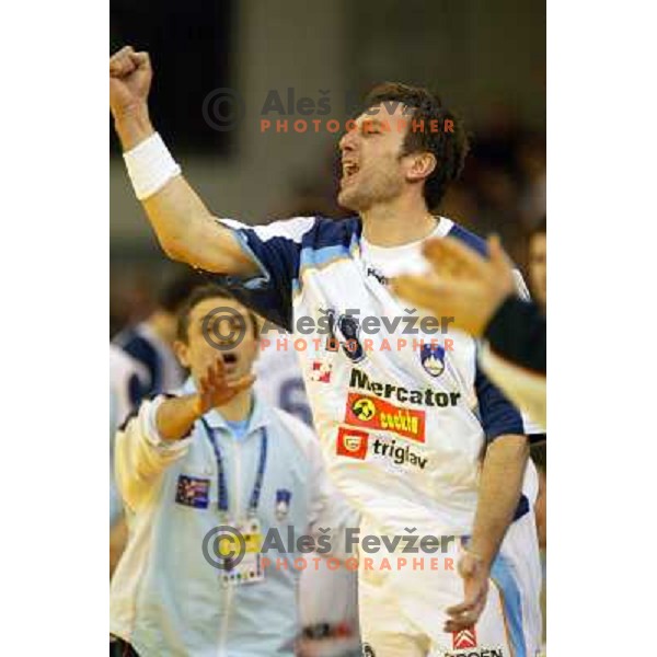 Zoran Lubej during handball match between Slovenia and Serbia & Montenegro at European Championship in Tivoli Hall, Ljubljana, Slovenia on January 27, 2004