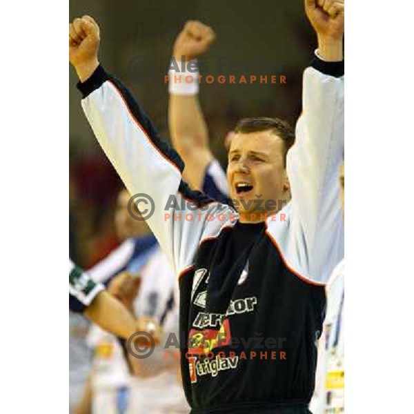 Gorazd Skof during handball match between Slovenia and Serbia & Montenegro at European Championship in Tivoli Hall, Ljubljana, Slovenia on January 27, 2004