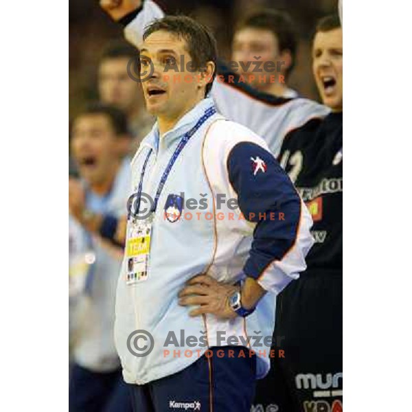 Tone Tiselj during handball match between Slovenia and Serbia & Montenegro at European Championship in Tivoli Hall, Ljubljana, Slovenia on January 27, 2004