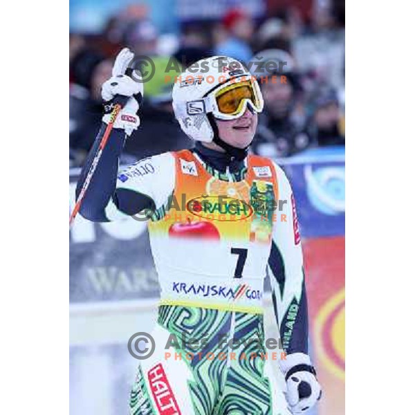 Tanja Poutiainen of Finland in finish area after second run at 43.Golden Fox Trophy- FIS World Cup Giant slalom Women in Kranjska Gora, Slovenia on 06.01.2007 photo by Ales Fevzer