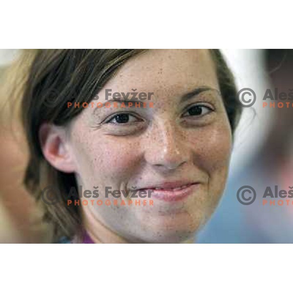 Eva Tercelj of Slovenia kayak&canoe team at press conference of Slovenia Olympic team in Olympic Village during London 2012 Summer Olympic games, Great Britain on July 25, 2012 