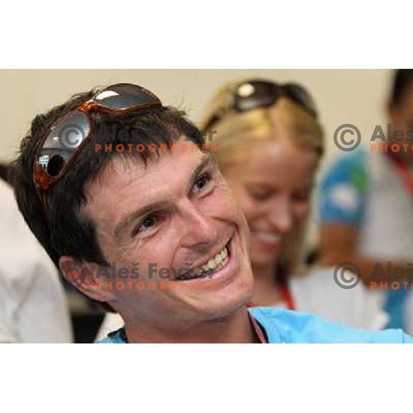 Peter Kauzer of Slovenia kayak&canoe team at press conference of Slovenia Olympic team in Olympic Village during London 2012 Summer Olympic games, Great Britain on July 25, 2012 
