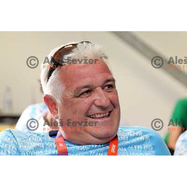 Peter Kauzer Sr. of Slovenia kayak&canoe team at press conference of Slovenia Olympic team in Olympic Village during London 2012 Summer Olympic games, Great Britain on July 25, 2012 