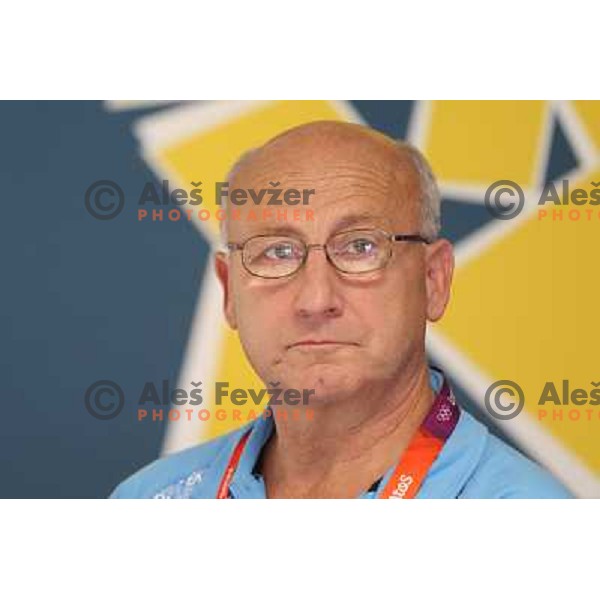 Team Leader of Slovenia Bogdan Gabrovec at press conference of Slovenia Olympic team in Olympic Village during London 2012 Summer Olympic games, Great Britain on July 25, 2012 