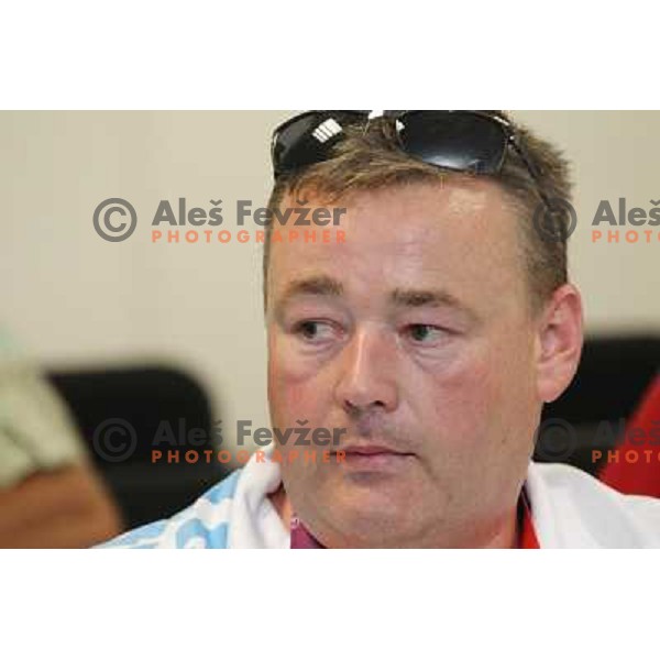 Bostjan Macek of Slovenia at press conference of Slovenia Olympic team in Olympic Village during London 2012 Summer Olympic games, Great Britain on July 25, 2012 