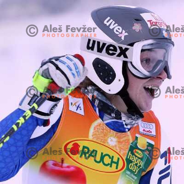 Nicole Gius of Italy in finish area after second run at 43.Golden Fox Trophy- FIS World Cup Giant slalom Women in Kranjska Gora, Slovenia on 06.01.2007 photo by Ales Fevzer