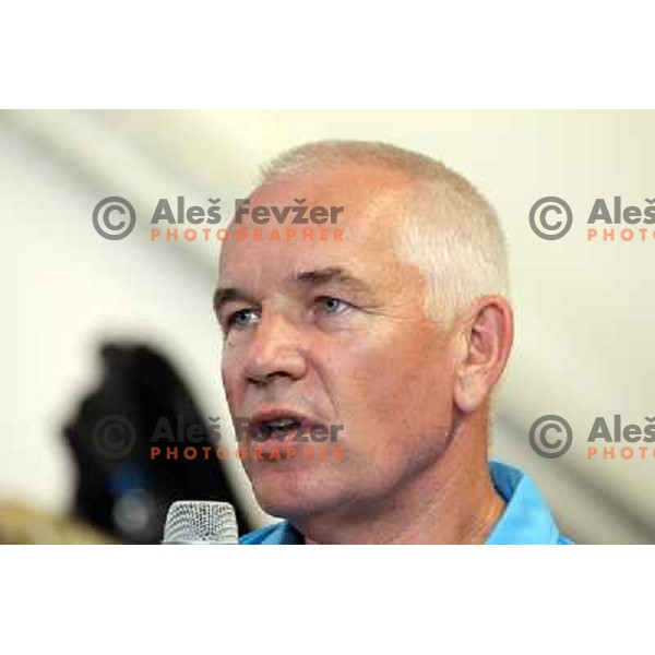 Coach Nikolaj Mejas of Slovenia at press conference of Slovenia Olympic team in Olympic Village during London 2012 Summer Olympic games, Great Britain on July 25, 2012 