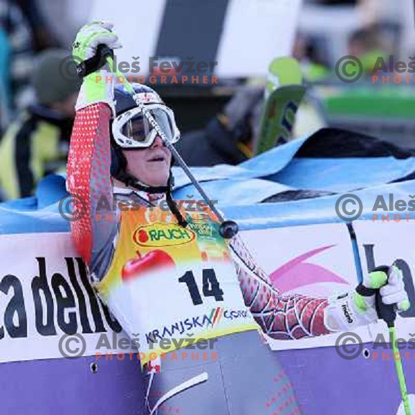 Andrea Fischbacher of AUSTRIA in finish area after second run at 43.Golden Fox Trophy- FIS World Cup Giant slalom Women in Kranjska Gora, Slovenia on 06.01.2007 photo by Ales Fevzer