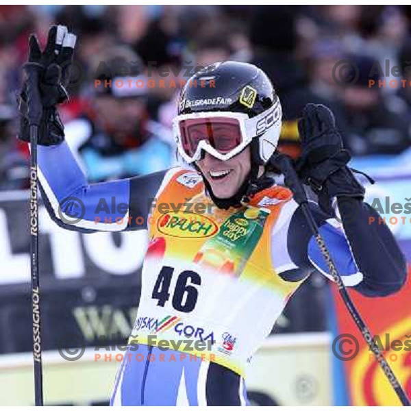  elena Lolovic of Serbia in finish area after second run at 43.Golden Fox Trophy- FIS World Cup Giant slalom Women in Kranjska Gora, Slovenia on 06.01.2007 photo by Ales Fevzer