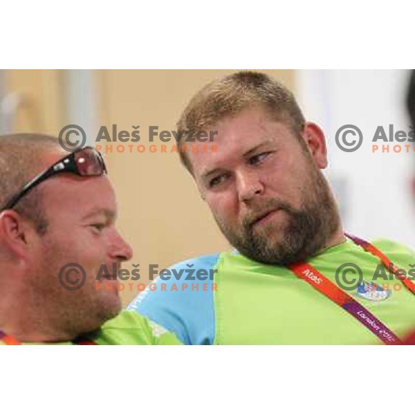 Coach Miha Potocnik of Slovenia at press conference of Slovenia Olympic team in Olympic Village during London 2012 Summer Olympic games, Great Britain on July 26, 2012 