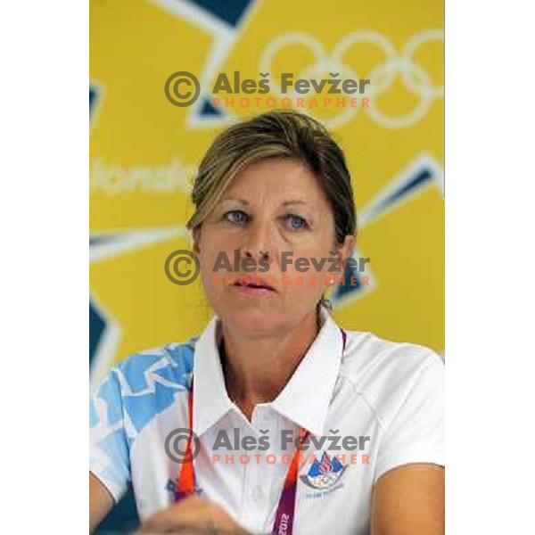 Mima Jausevec of Slovenia at press conference of Slovenia Olympic team in Olympic Village during London 2012 Summer Olympic games, Great Britain on July 26, 2012 