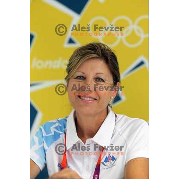 Mima Jausevec of Slovenia at press conference of Slovenia Olympic team in Olympic Village during London 2012 Summer Olympic games, Great Britain on July 26, 2012 