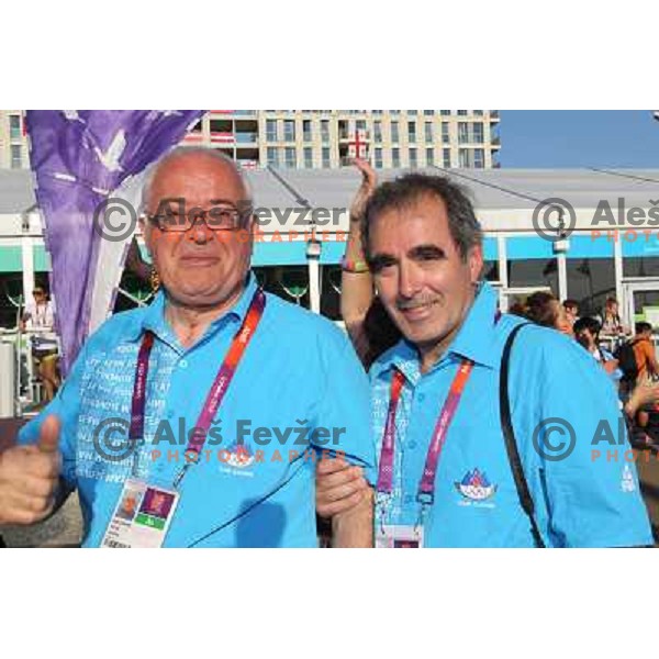 Welcome ceremony and Raising of the flag of Slovenia Olympic team in Olympic Village during London 2012 Summer Olympic games, Great Britain on July 26, 2012 
