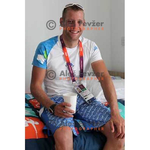 Benjamin Savsek of Slovenia in the Olympic Village during London 2012 Summer Olympic games, Great Britain on July 26, 2012 
