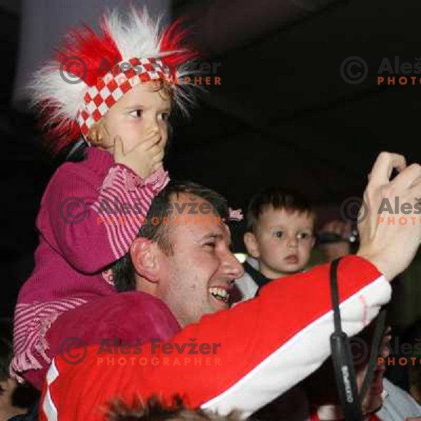 Croatia fans at draw of starting numbers for 43.Golden Fox Trophy- FIS World Cup slalom Women in Kranjska Gora, Slovenia on 07.01.2007 photo by Ales Fevzer