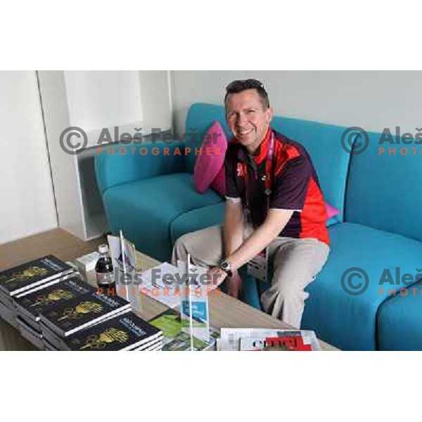Volunteer in the Olympic Village during London 2012 Summer Olympic games, Great Britain on July 26, 2012 