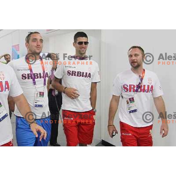 Novak Djokovic of Serbia in Olympic Village during London 2012 Summer Olympic games, Great Britain on July 25, 2012 