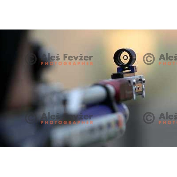 Shooters during practice session in shooting complex of The Royal Artillery Barracks during London 2012 Summer Olympic Games in London, Great Britain on July 26, 2012 